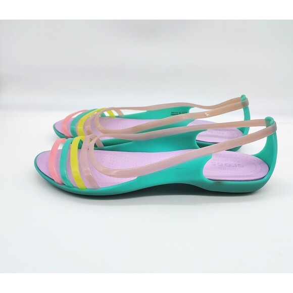Crocs Isabella Huarache Jelly Sandals Women’s Size 11 Pastel Strappy Flats - Picture 3 of 11